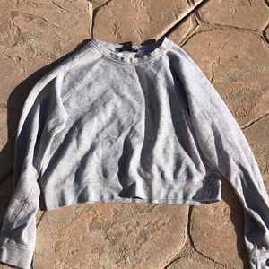 Forever 21 Plain Grey Cropped Crewneck